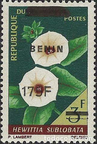 Sellos: Ben&iacute;n 2008 Mi. 1419 sobrecargado flor Hewittia sublobata flora planta naturaleza