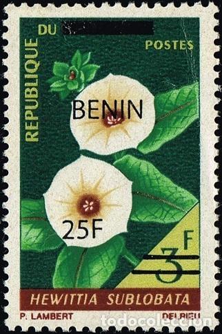 Stamps: Ben&iacute;n 2009 Mi. 1471 sobrecargado Hewittia sublobata flores flora tropical