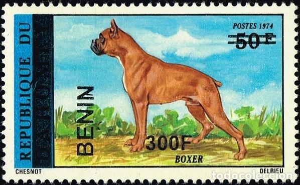 Briefmarken: Ben&iacute;n 2009 Mi. 1508 sobrecargado 300F sobre 50F perro Boxer raza canina