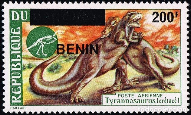 Stamps: Ben&iacute;n 2009 Mi. 1538 sobrecargado Tyrannosaurus dinosaurio cret&aacute;cico