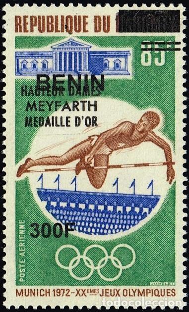 Stamps: Ben&iacute;n 2009 Mi. 1553 sobrecargado JJ.OO. M&uacute;nich 1972 Meyfarth altura damas