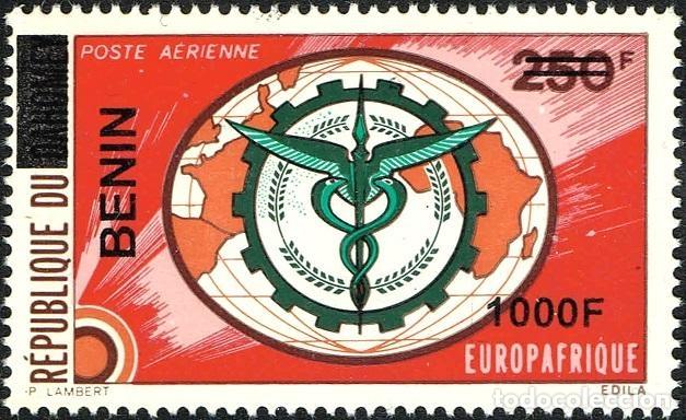 Sellos: Ben&iacute;n 2009 Mi. 1634 sobrecargado Europ&aacute;frica correo a&eacute;reo caducado