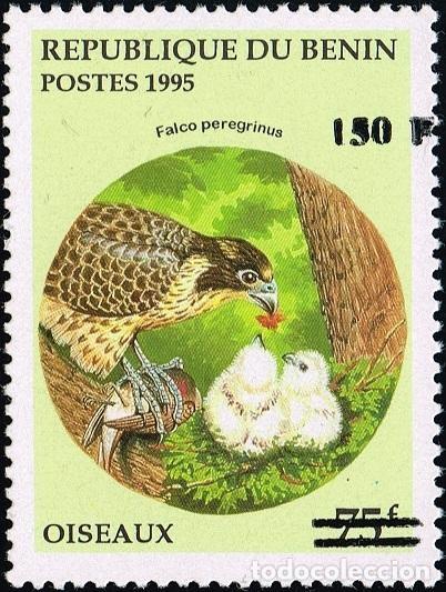 Sellos: Ben&iacute;n 2000 Mi. 1255 sobrecargado halc&oacute;n peregrino rapaz aves Falco