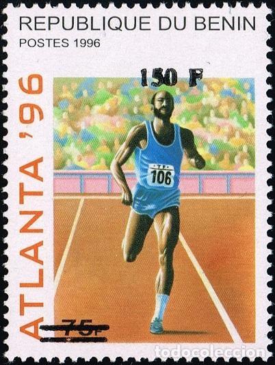 Sellos: Ben&iacute;n 2000 Mi. 1258 sobrecargado JJ.OO. Atlanta atletismo