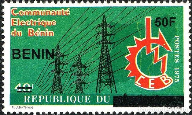 Francobolli: Ben&iacute;n 2009 Mi. 1582 sobrecargado Comunidad El&eacute;ctrica CEB pylones