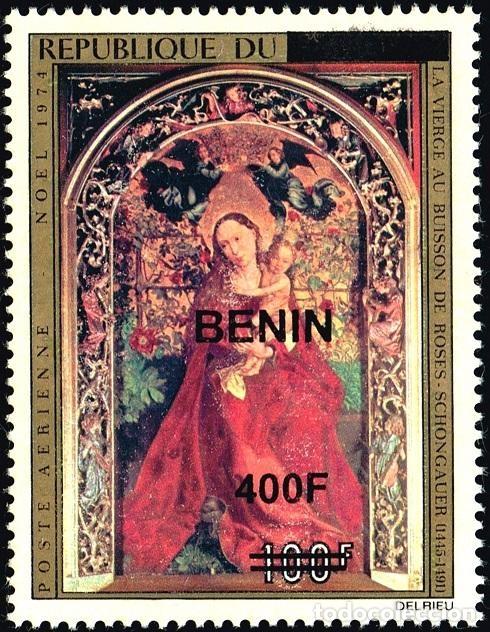 Sellos: Ben&iacute;n 2009 Mi. 1617 sobrecargado Navidad Virgen Rosas Schongauer