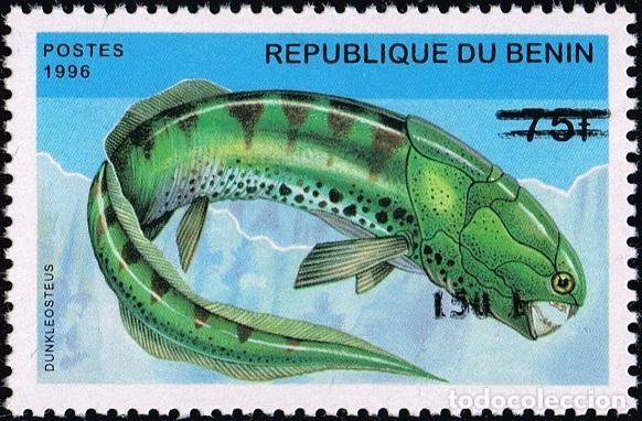 Sellos: Ben&iacute;n 2000 Mi. 1265 sobrecargado Dunkleosteus pez prehist&oacute;rico