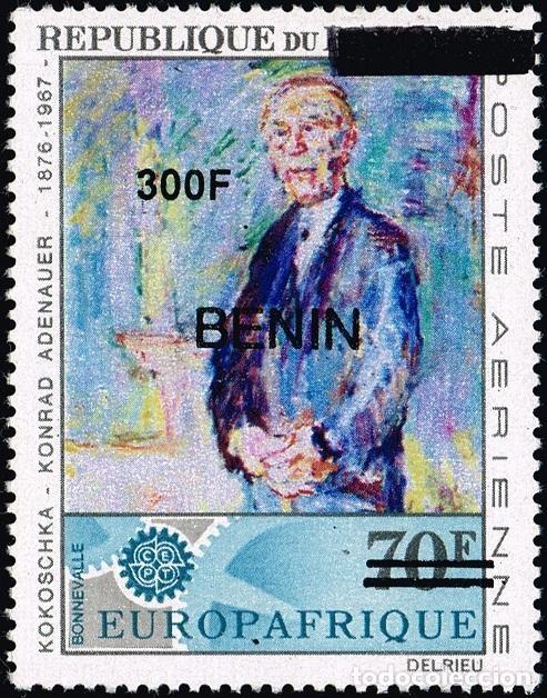 Sellos: Ben&iacute;n 2009 Mi. 1603 sobrecargado 300F Kokoschka Adenauer Europ&aacute;frica