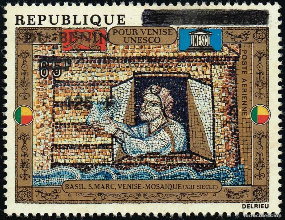 Sellos: Ben&iacute;n 1992 Mi. 515 sobrecargado UNESCO Venecia mosaico San Marcos