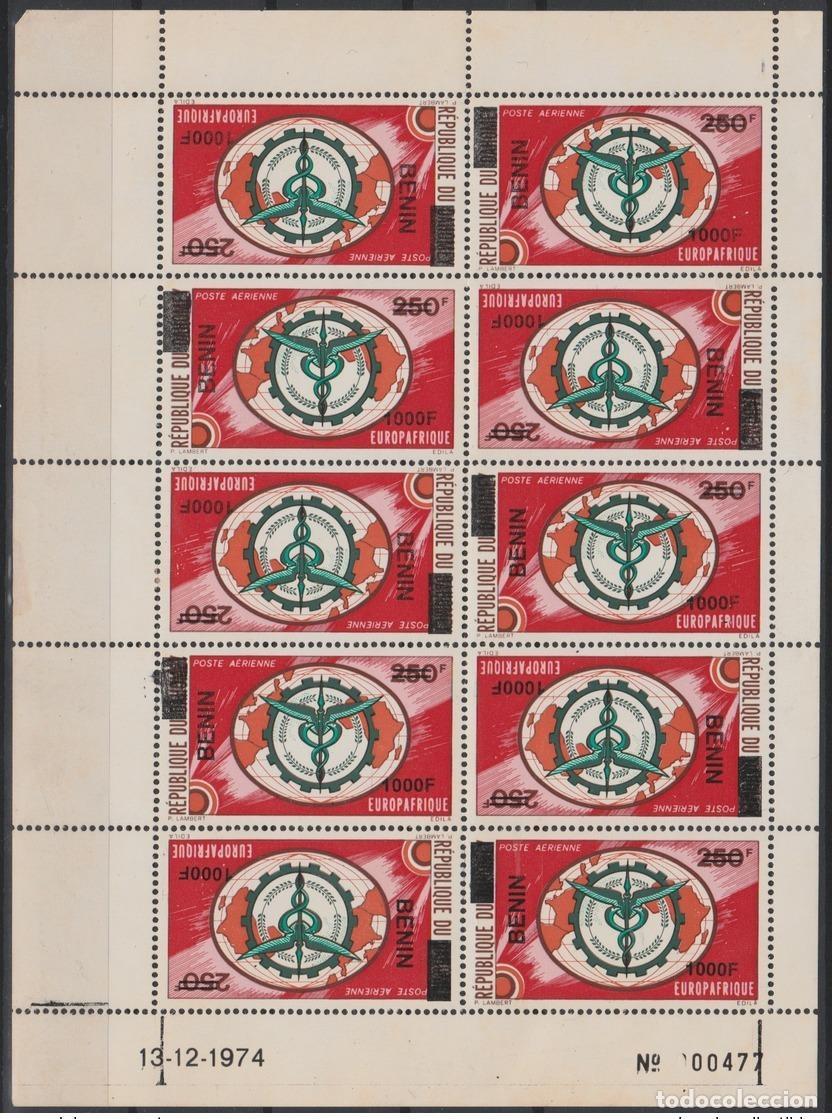 Sellos: Benin 2009 Mi. 1634 Europafrica Airmail Kleinbogen mapa sobrecargado