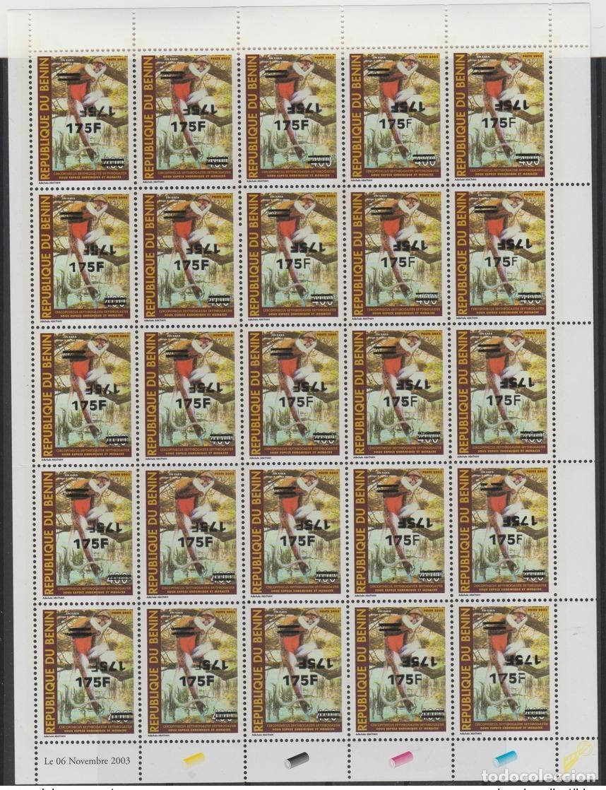 Sellos: Benin 2007 Mi. 1405 Mono de vientre rojo Zin Kaka fauna DOBLE SOBRECARGA INVERTIDA