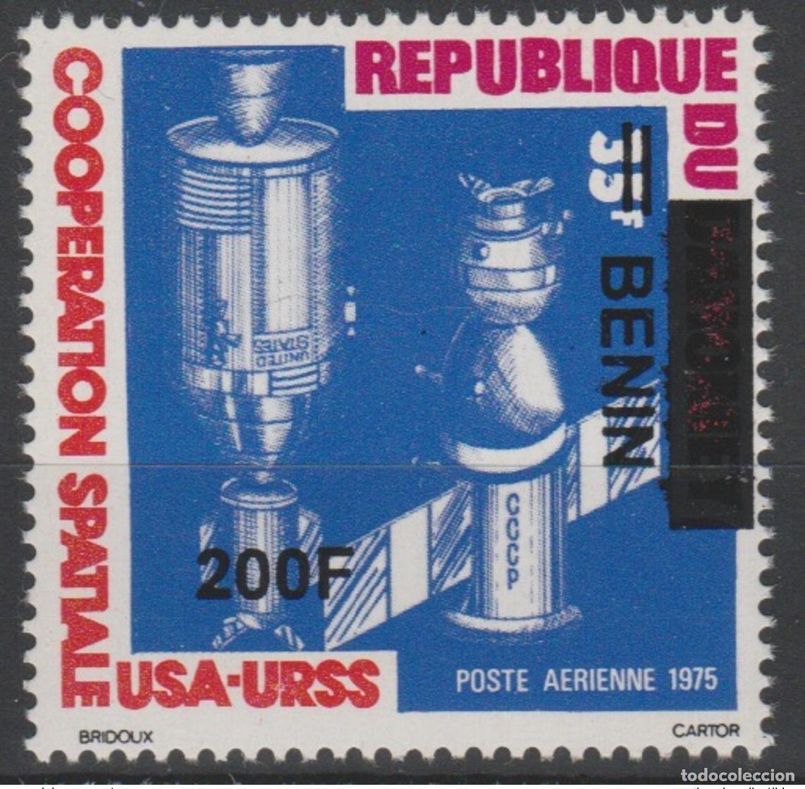 Sellos: Benin 2008/2009 Mi. 1520 Cooperaci&oacute;n Espacial Estados Unidos - URSS 200F sobrecargado MNH**