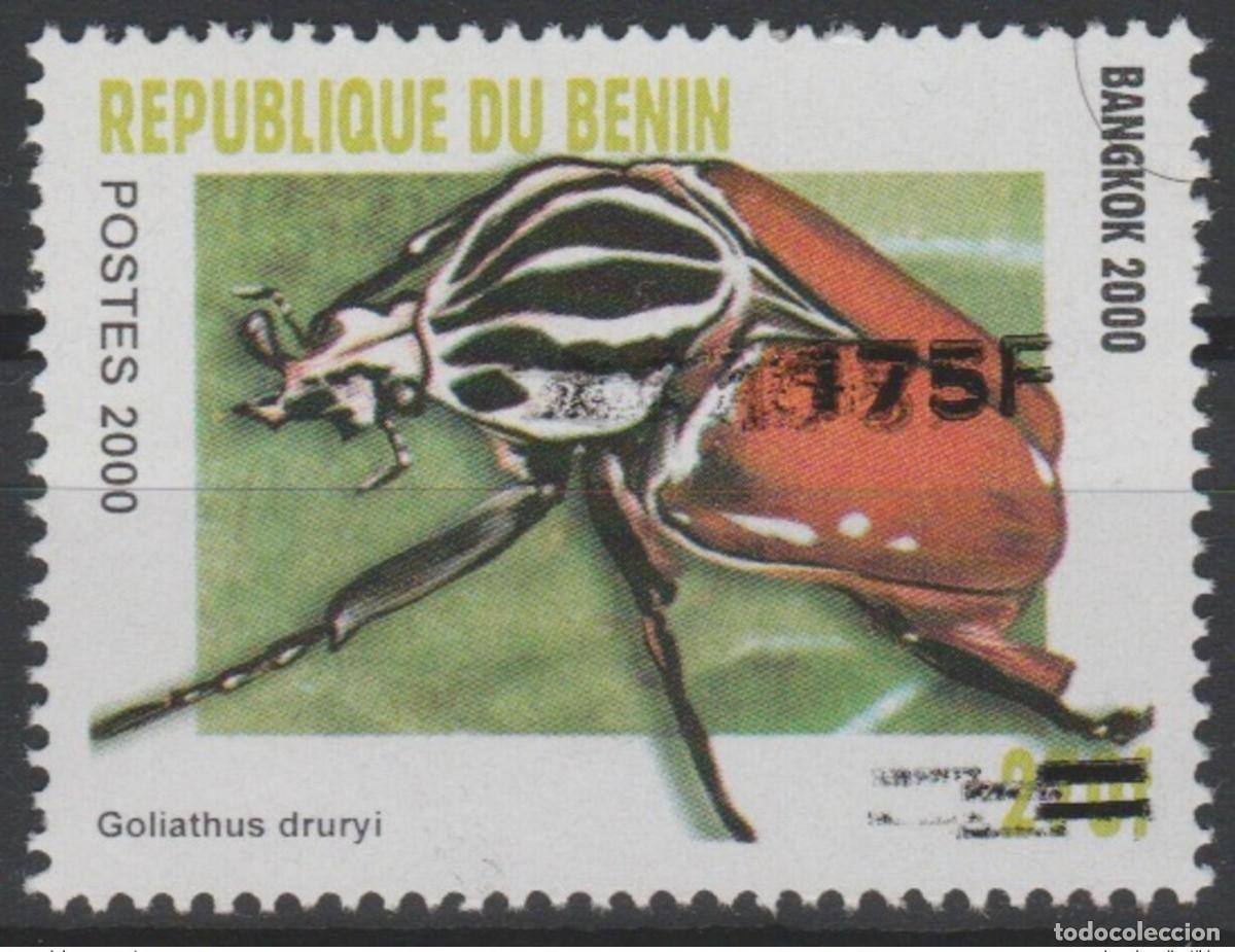 Sellos: Benin 2005 Mi. 1394 Goliathus Druryi Insect Bangkok 2000 sobrecargado MNH**