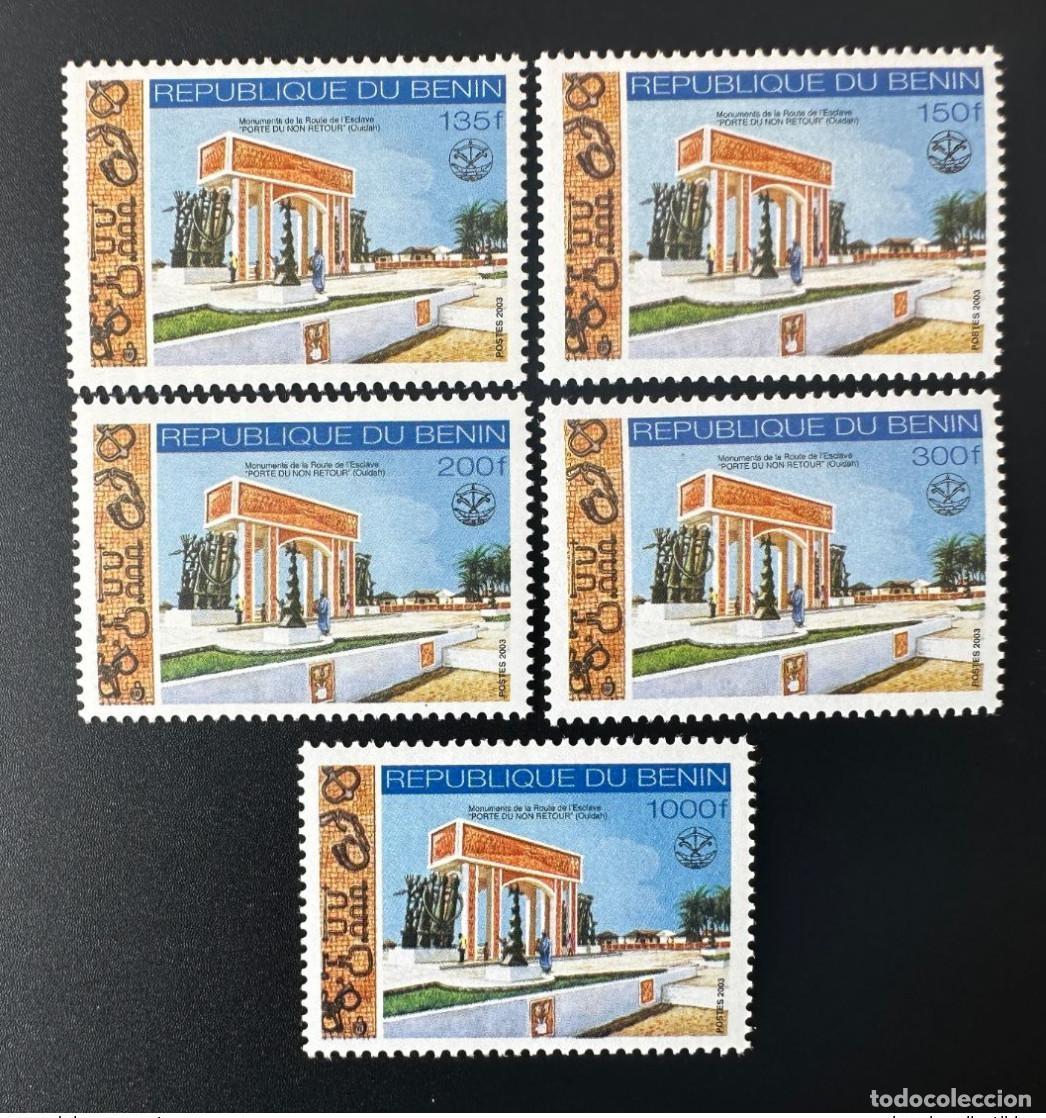 Sellos: Benin 2003 Mi. 1345 - 1349 Monumentos de la Ruta del Esclavo Porte Ouidah MNH**
