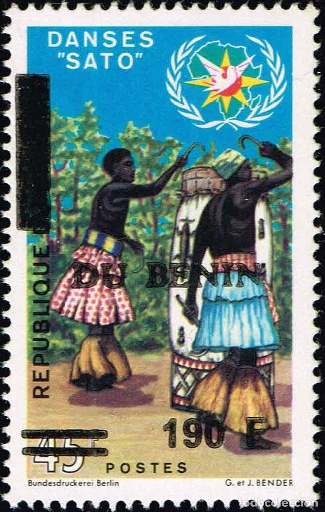 Sellos: Ben&iacute;n 1992 Mi. 517 sobrecargado Danzas Sato folclore tradicional
