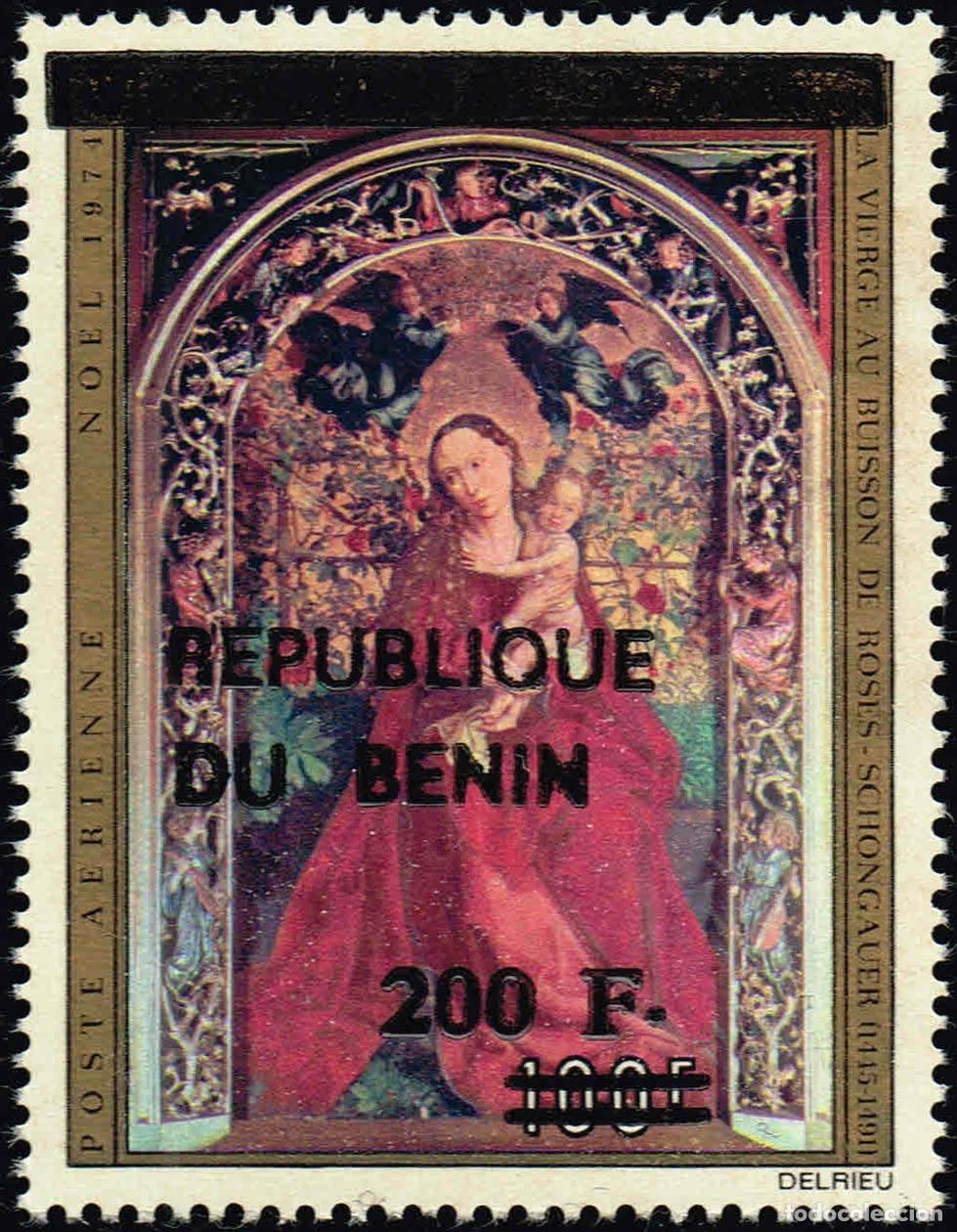 Sellos: Ben&iacute;n 1994 Mi. 609 sobrecargado Navidad Virgen rosas Schongauer