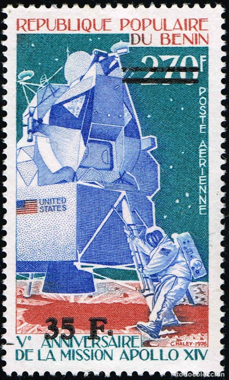 Sellos: Ben&iacute;n 1995 Mi. 660 sobrecargado Apollo XIV misi&oacute;n lunar espacio NASA