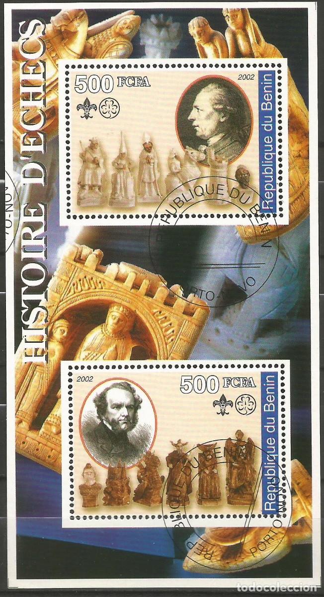Sellos: REP&Uacute;BLICA DE BEN&Iacute;N - BLOQUE - HISTORIA DEL AJEDREZ