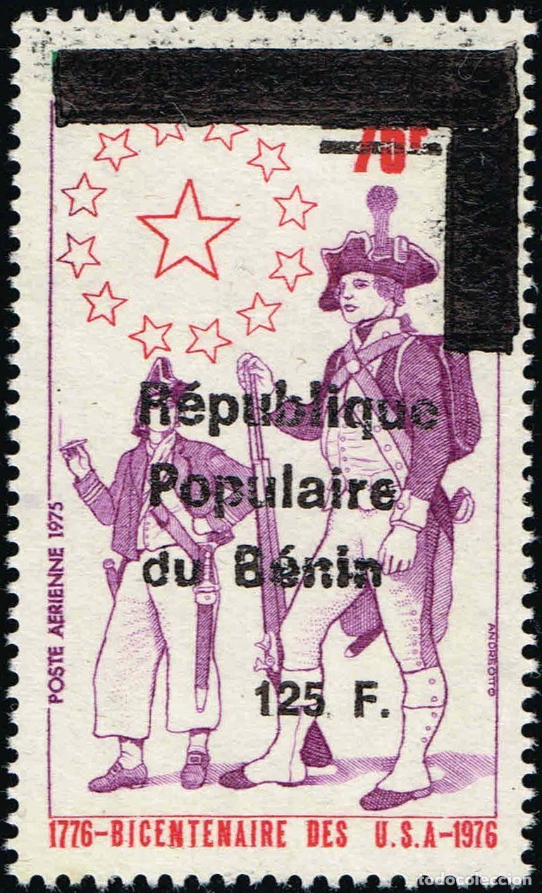 Sellos: Ben&iacute;n 1988 Mi. S 473 sobrecargado bicentenario USA soldados revoluci&oacute;n