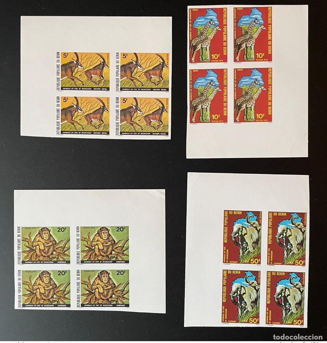 Sellos: Ben&iacute;n 1979 Mi.191 - 194 ND IMPERF Wildlife Animals Jirafa Chimpanc&eacute; Elefante