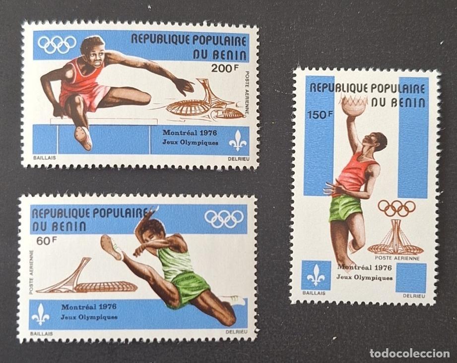 Francobolli: Ben&iacute;n 1976 Mi. 50-52 Juegos Ol&iacute;mpicos Montreal atletismo baloncesto