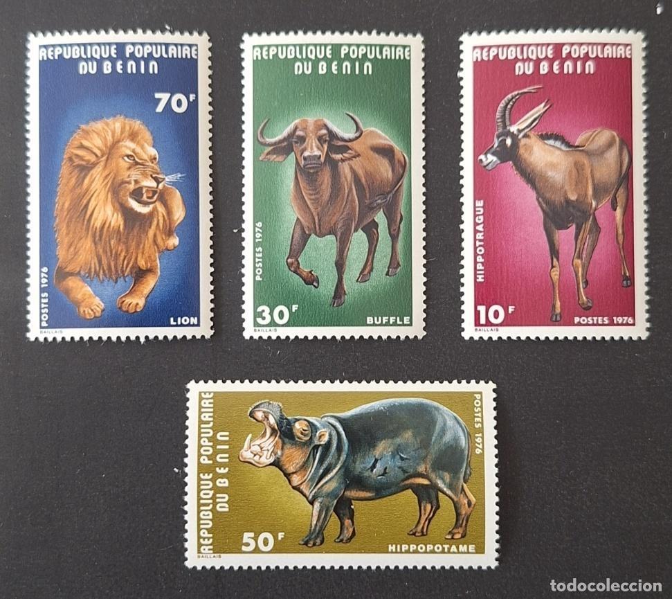 Francobolli: Ben&iacute;n 1976 Mi. 71-74 le&oacute;n b&uacute;falo hipop&oacute;tamo fauna &Aacute;frica