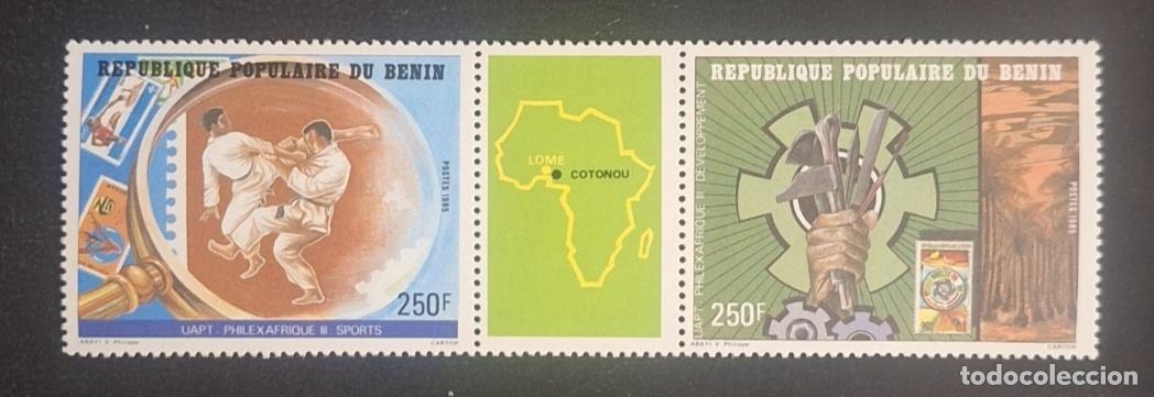 Stamps: Ben&iacute;n 1985 Mi. 424-425 Philexafrique III UAPT judo deportes &Aacute;frica