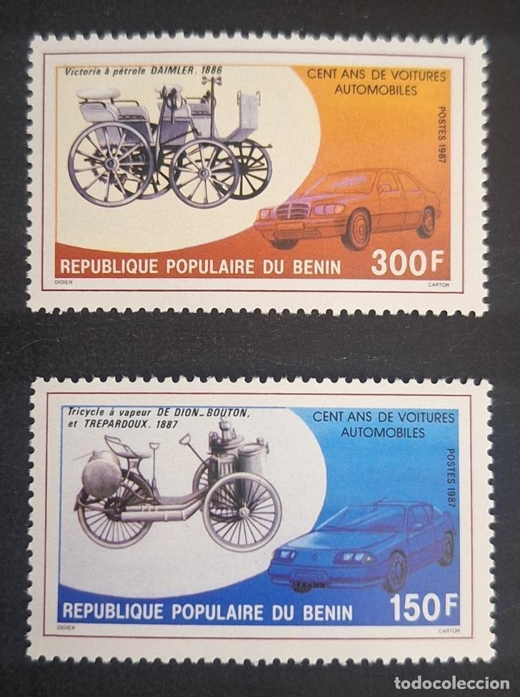 Sellos: Ben&iacute;n 1987 Mi. 454-455 cien a&ntilde;os autom&oacute;viles Daimler De Dion-Bouton