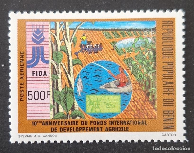 Sellos: Ben&iacute;n 1988 Mi. 461 correo a&eacute;reo FIDA desarrollo agr&iacute;cola pesca