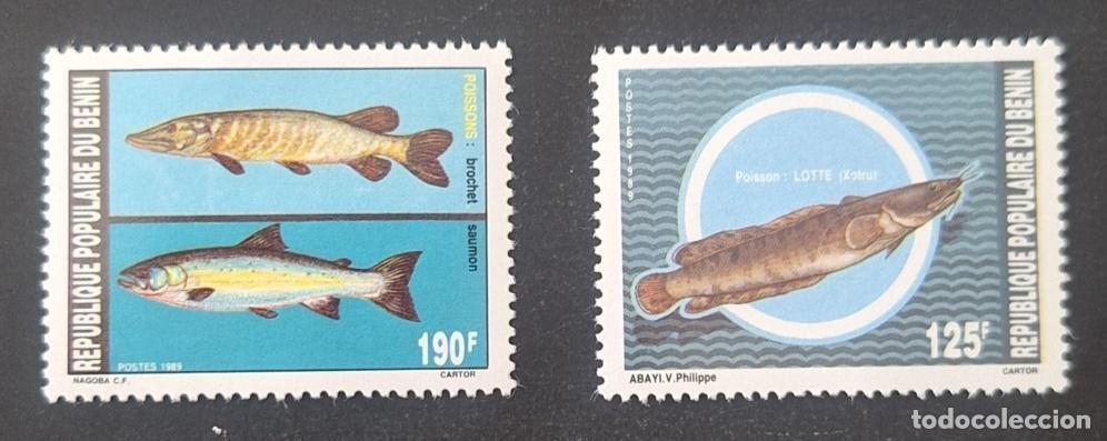 Stamps: Ben&iacute;n 1989 Mi. 485-486 peces lucio salm&oacute;n rape fauna acu&aacute;tica