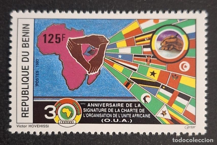 Briefmarken: Ben&iacute;n 1993 Mi. 546 30 aniversario carta OUA &Aacute;frica banderas