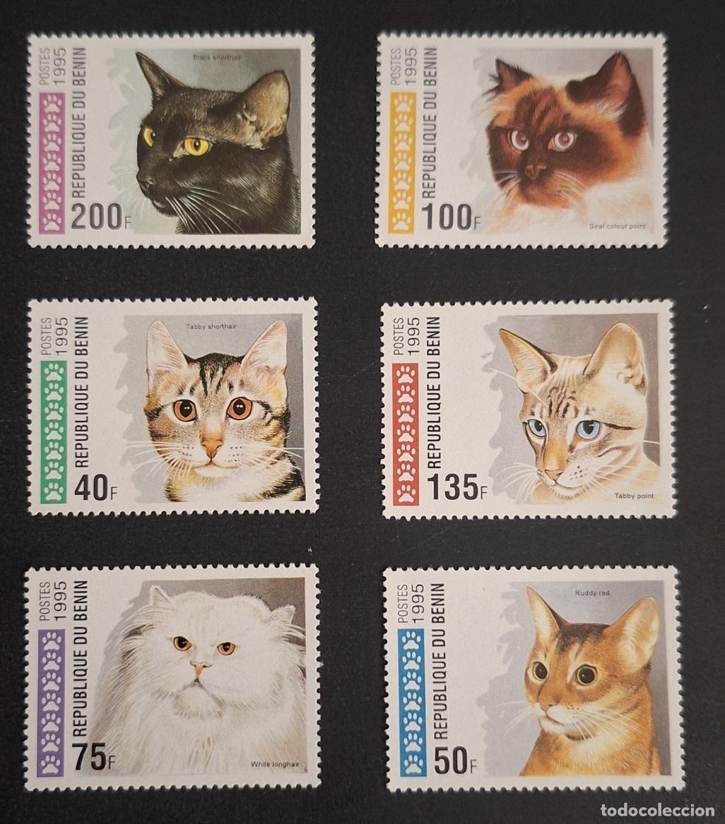 Briefmarken: Ben&iacute;n 1995 Mi. 668-673 gatos razas Siam&eacute;s Persa Abisinio animales