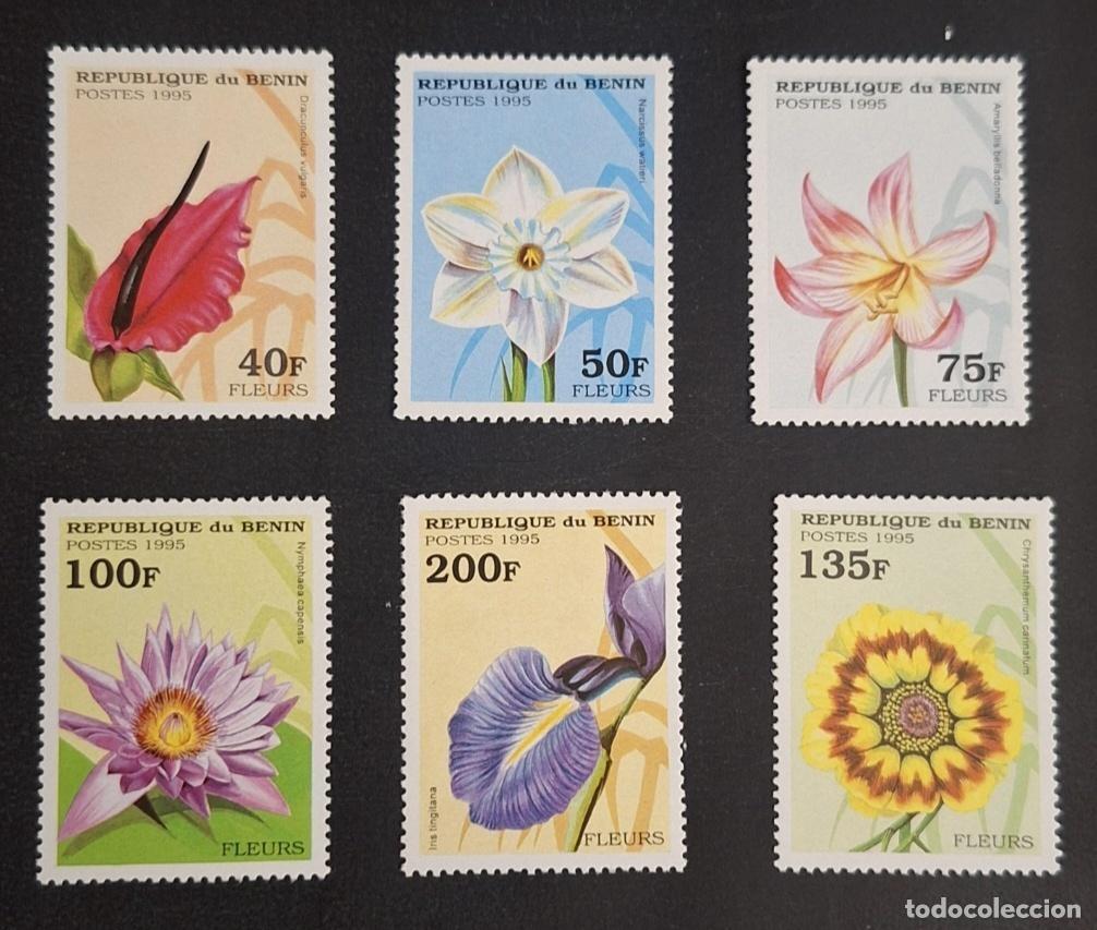 Briefmarken: Ben&iacute;n 1995 Mi. 697-702 Flores narciso iris nen&uacute;far crisantemo