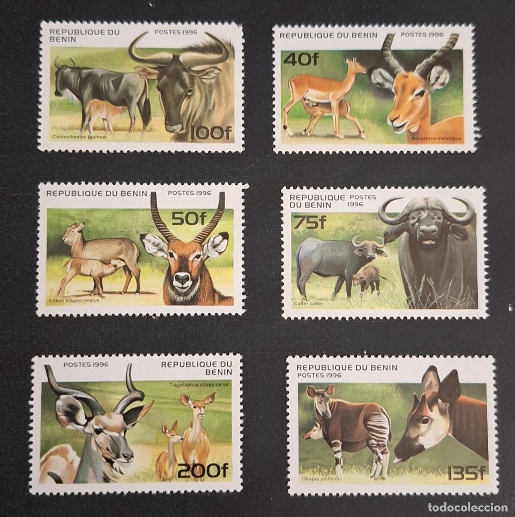 Stamps: Ben&iacute;n 1996 Mi. 856-861 fauna africana &ntilde;u impala b&uacute;falo okapi