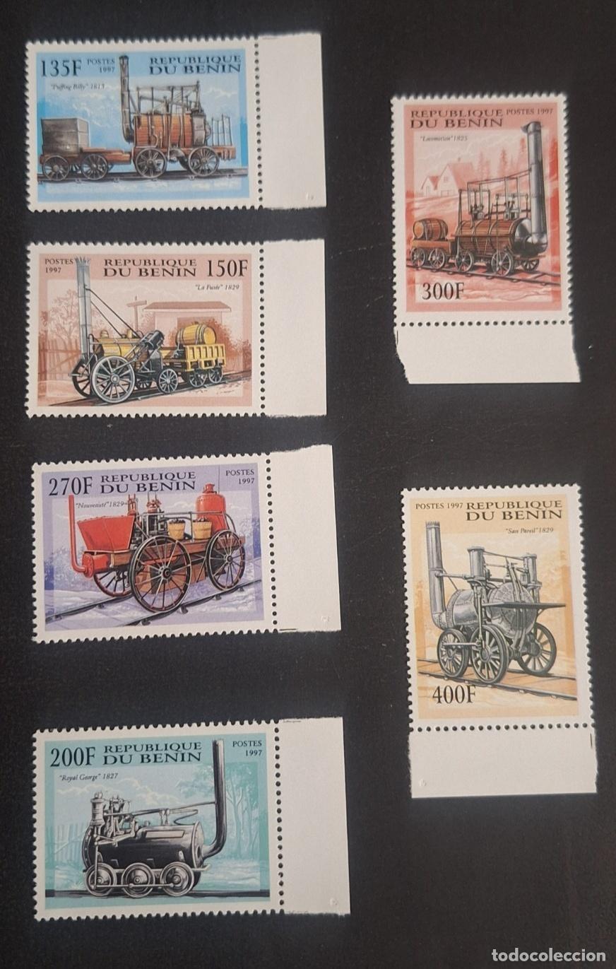 Stamps: Ben&iacute;n 1997 Mi. 996-1001 locomotoras antiguas trenes ferrocarril