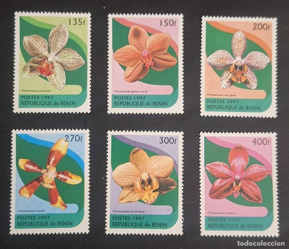 Sellos: Ben&iacute;n 1997 Mi. 943-948 orqu&iacute;deas Phalaenopsis flores flora tropical