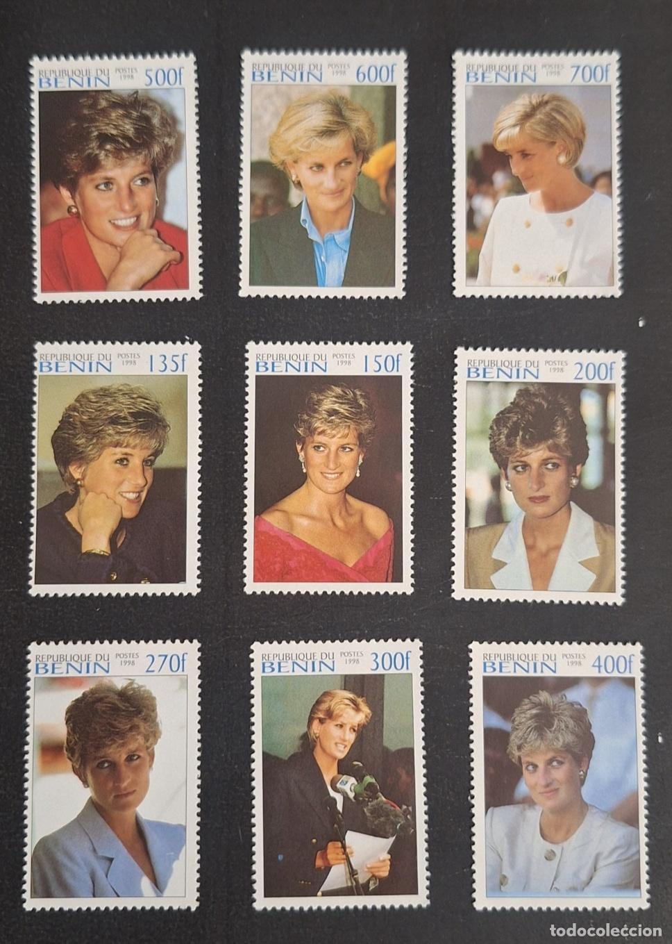 Sellos: Ben&iacute;n 1998 Mi. 1031-1039 Princesa Diana Lady Di retratos realeza