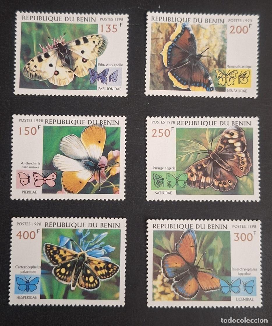 Sellos: Ben&iacute;n 1998 Mi. 1070-1075 mariposas fauna insectos Parnassius apollo