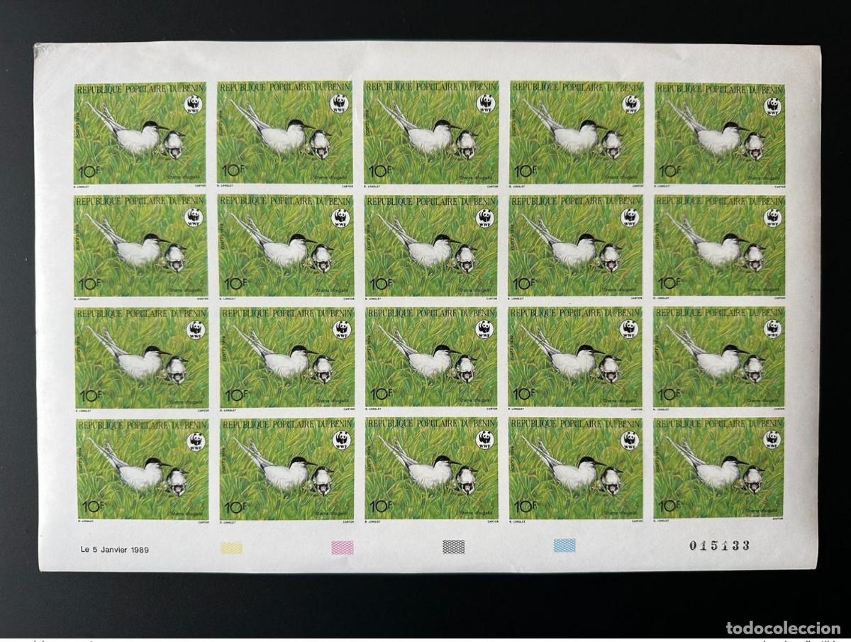 Sellos: Ben&iacute;n 1989 Mi. 476 Board ND WWF Panda Sterna Dougallii Bird Vogel