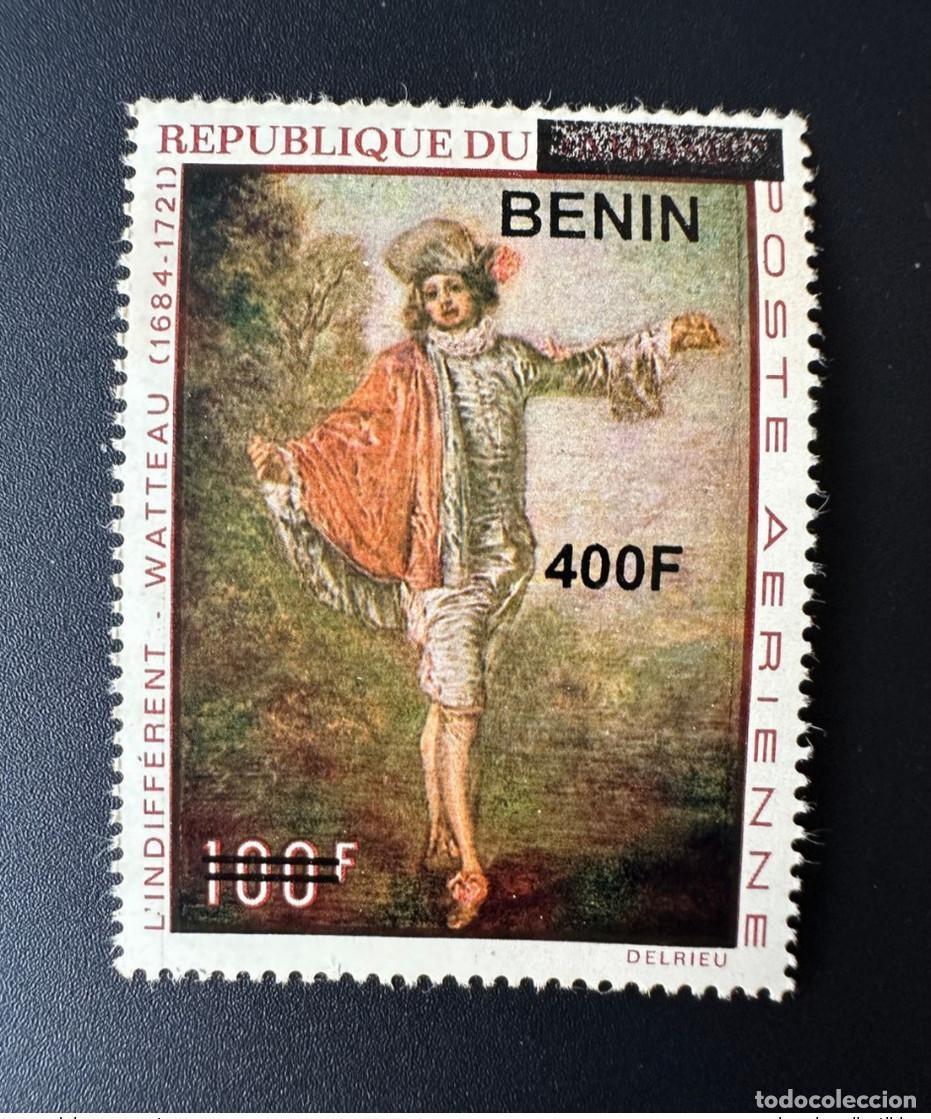 Sellos: Benin 2009 Mi. 1612 El indiferente: pintura sobrecargada de Watteau Art Kunst MNH**