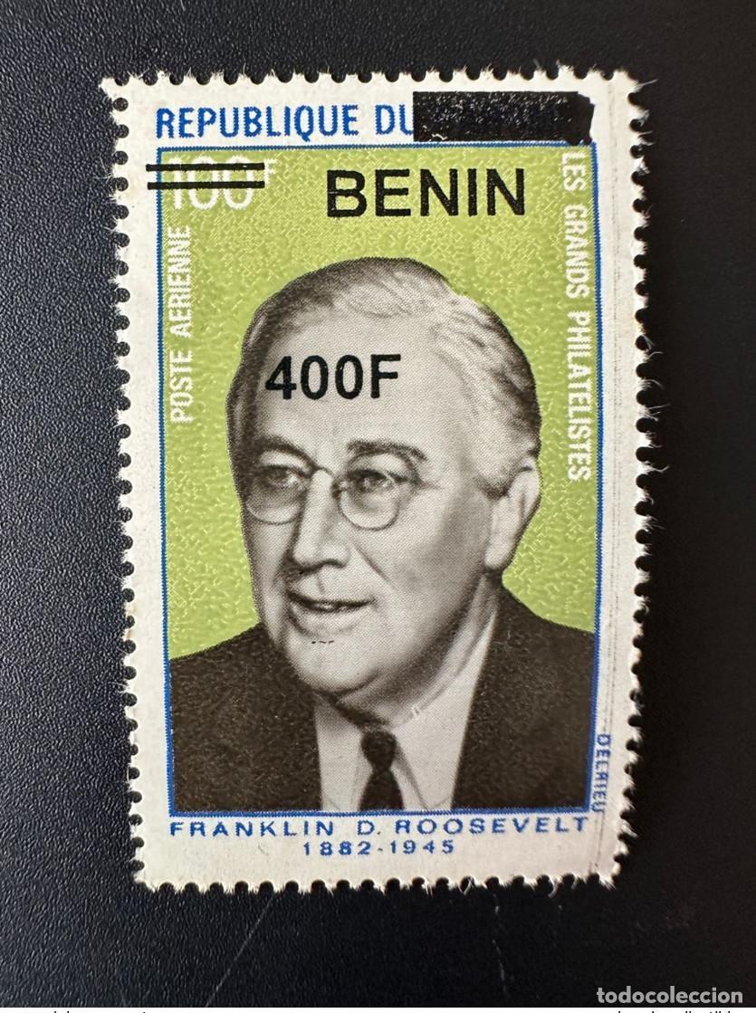 Sellos: Ben&iacute;n 2009 Mi. 1611 Franklin D. Roosevelt 1882 - 1945 Presidente de los Estados Unidos Surch. 5