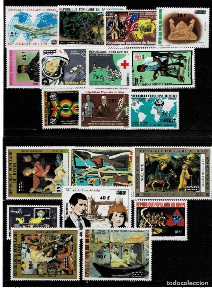 Francobolli: Benin 1984 Mi. 357 - 375 sobrecargado 19 val. Avi&oacute;n espacial Gagarin de la Cruz Roja