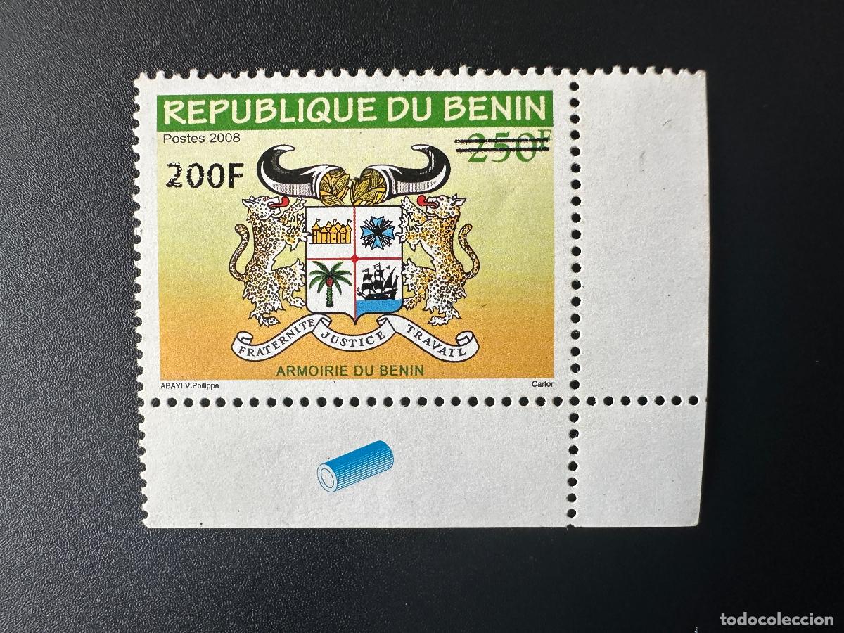 Sellos: Benin 2008 Mi. 1662 escudo de armas Wappen sobrecargado 200 en 250F MNH**