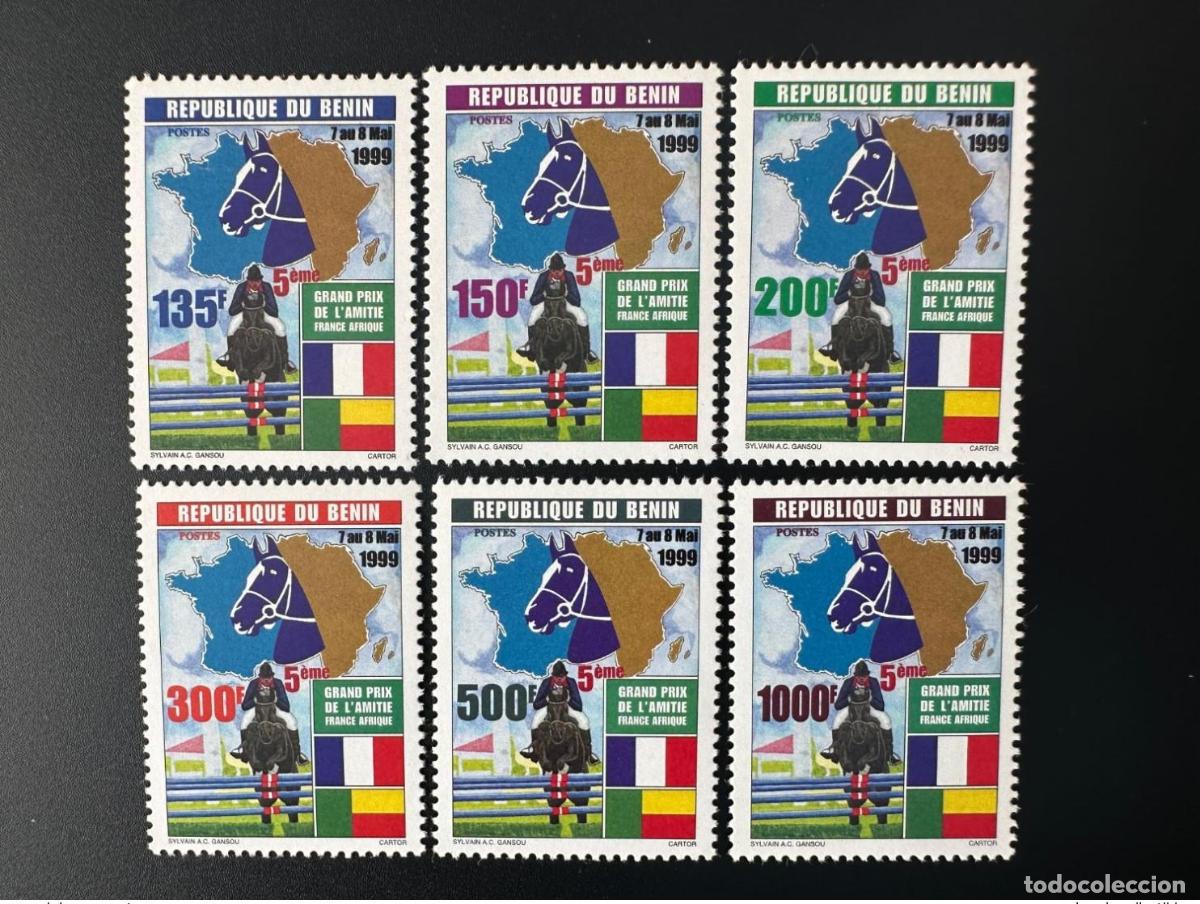 Sellos: Benin 1999 Mi. 1223 - 1228 Fauna Equitaci&oacute;n Gran Premio Amistad