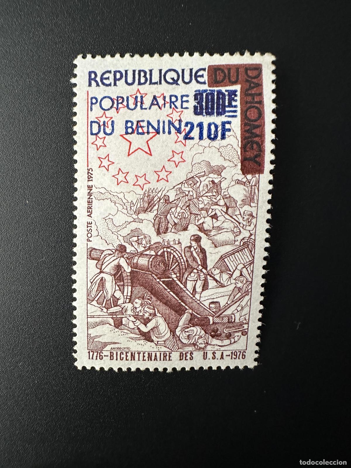 Sellos: Benin 1976 Mi. 62 Bicentenario de los Estados Unidos sobreimpresi&oacute;n MNH**