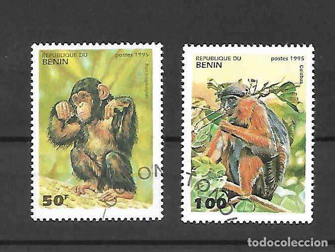Sellos: CHIMPANC&Eacute;: animales salvajes en Benin, sellos a&ntilde;o 1995
