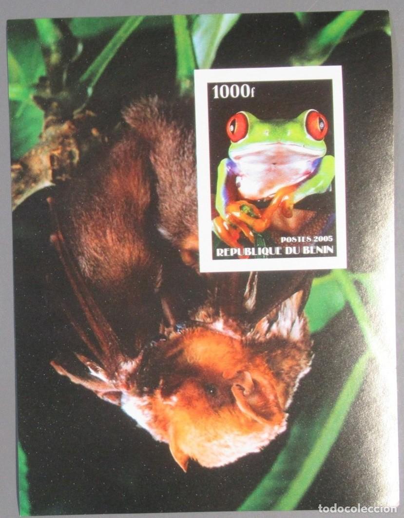 Sellos: BENIN 2005 SHEET MNH IMPERF FAUNA FROGS GRENOUILLES RANAS FROSCHE BATS CHAUVES-SOURIS MURCIELAGOS