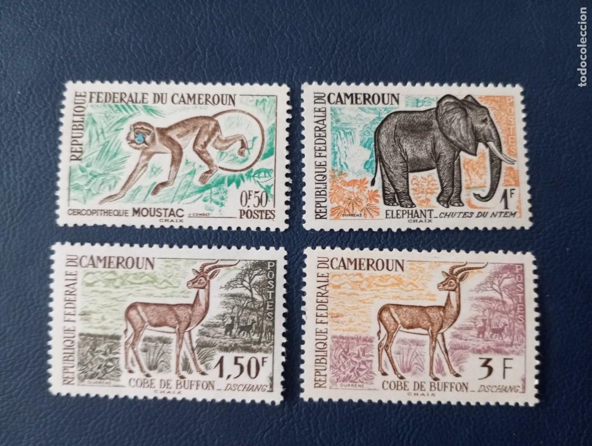 Sellos: CAMER&Uacute;N, 1962, FAUNA SALVAJE