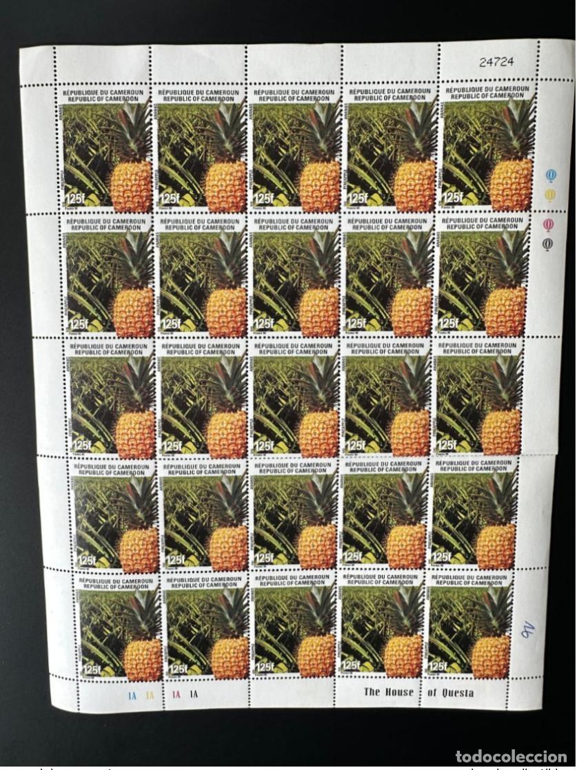 Sellos: Tabla de l&aacute;minas Cameroon 1998 Mi. 1227 Bogen Pineapple Ananas 125 F