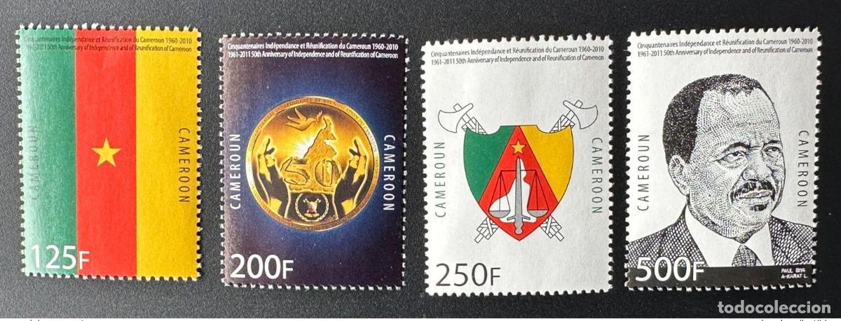 Sellos: Camer&uacute;n 2010 Mi. 1261 - 1264 Serie 50 a&ntilde;os de independencia y reunificaci&oacute;n Biya